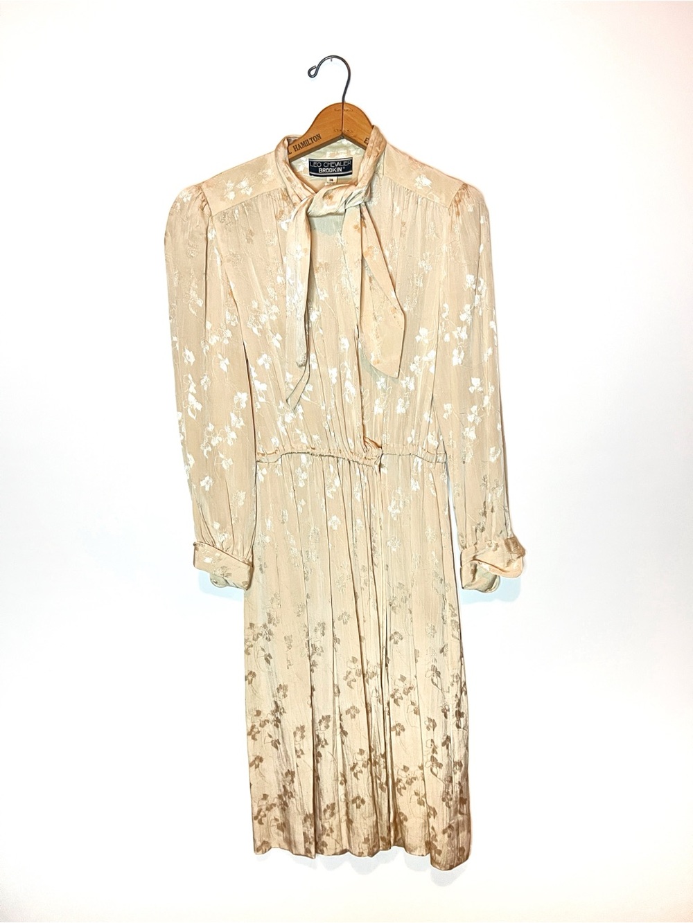 Leo Chevalier | Vintage Silky Tie-Neck Dress